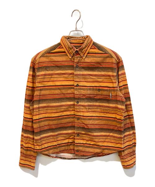 WOOLRICH（ウールリッチ）WOOLRICH (ウールリッチ) ボーダーネルシャツ ブラウン サイズ:Mの古着・服飾アイテム