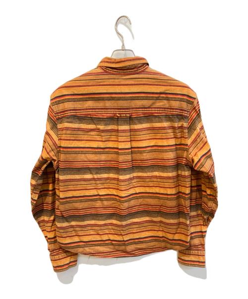 WOOLRICH（ウールリッチ）WOOLRICH (ウールリッチ) ボーダーネルシャツ ブラウン サイズ:Mの古着・服飾アイテム
