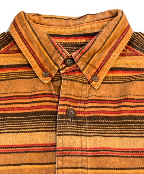 WOOLRICH（ウールリッチ）WOOLRICH (ウールリッチ) ボーダーネルシャツ ブラウン サイズ:Mの古着・服飾アイテム