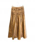 MAISON SPECIALメゾンスペシャル）の古着「Metallic Flare Skirt　21252516003」｜ブラウン