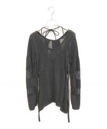 MAISON SPECIAL（メゾンスペシャル）の古着「Random Mesh Knit Tops」｜ブラック