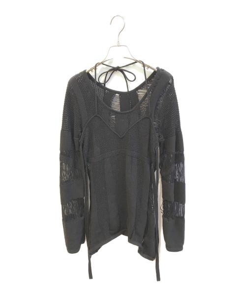 MAISON SPECIAL（メゾンスペシャル）MAISON SPECIAL (メゾンスペシャル) Random Mesh Knit Tops ブラック サイズ:Freeの古着・服飾アイテム