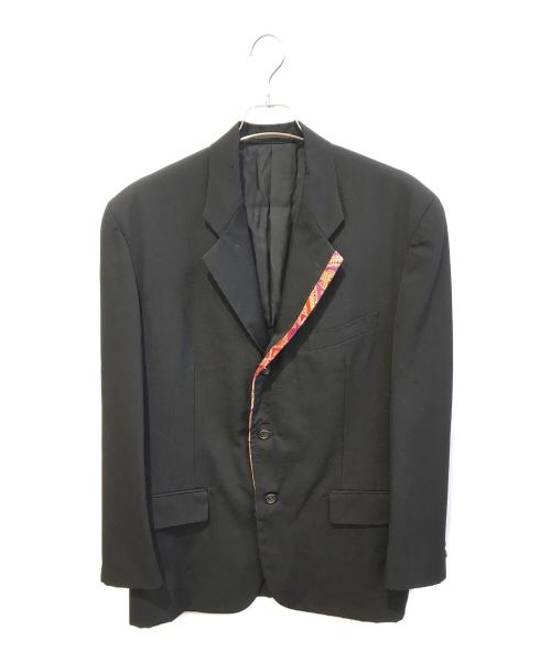 COMME des GARCONS HOMME PLUS（コムデギャルソンオムプリュス）COMME des GARCONS HOMME PLUS (コムデギャルソンオムプリュス) ラペル切替テーラードジャケット　PJ-11002 ブラック サイズ:Ｓの古着・服飾アイテム