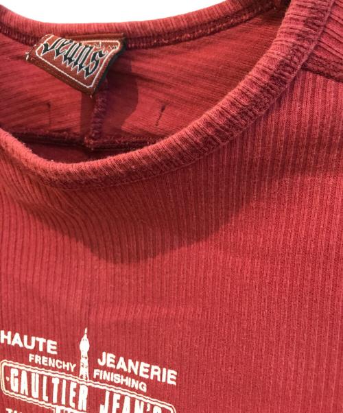 GAULTIER JEANS（ゴルチエジーンズ）GAULTIER JEANS (ゴルチエジーンズ) プリントTシャツ レッド サイズ:48の古着・服飾アイテム