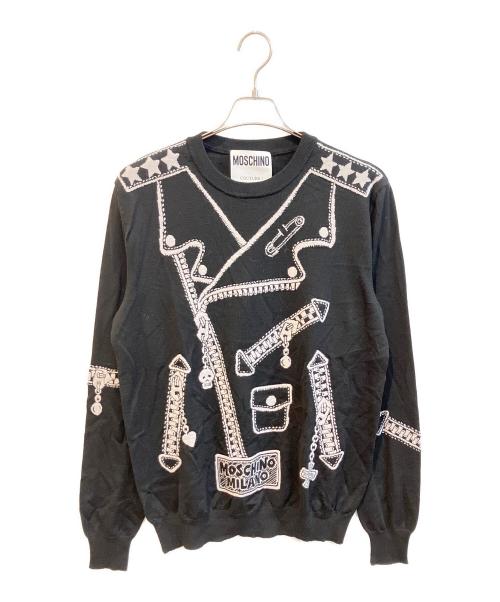 MOSCHINO（モスキーノ）MOSCHINO (モスキーノ) だまし絵ニット　232ZRJ09067000 ブラック サイズ:Freeの古着・服飾アイテム