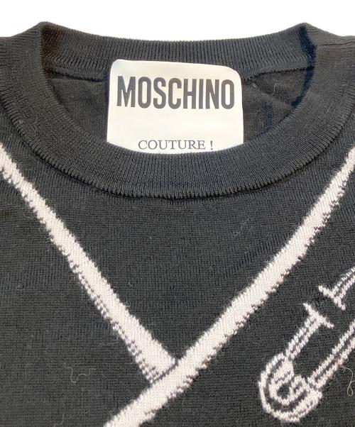 MOSCHINO（モスキーノ）MOSCHINO (モスキーノ) だまし絵ニット　232ZRJ09067000 ブラック サイズ:Freeの古着・服飾アイテム