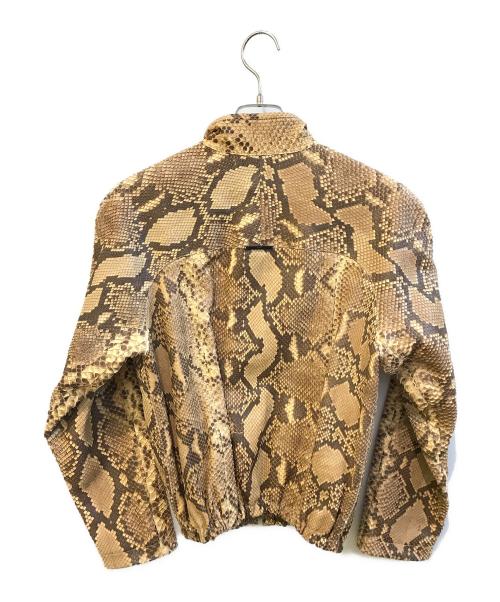 GUCCI（グッチ）GUCCI (グッチ) レザーパイソンジャケット ベージュ サイズ:44の古着・服飾アイテム