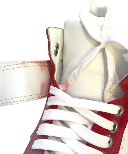 JIMMY CHOO（ジミーチュウ）JIMMY CHOO (ジミーチュウ) ベルクロハイカットスニーカー ホワイト×レッド サイズ:SIZE 40 1/2の古着・服飾アイテム