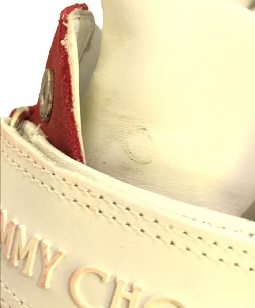 JIMMY CHOO（ジミーチュウ）JIMMY CHOO (ジミーチュウ) ベルクロハイカットスニーカー ホワイト×レッド サイズ:SIZE 40 1/2の古着・服飾アイテム