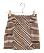 AND MARYアンドマリー）の古着「Monica check mini skirt」｜ブラウン