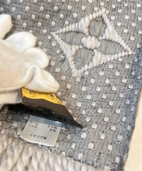 LOUIS VUITTON（ルイ ヴィトン）LOUIS VUITTON (ルイ ヴィトン) エシャルプ・ロゴマニア M74742 ライトグレー/グリペルルの古着・服飾アイテム