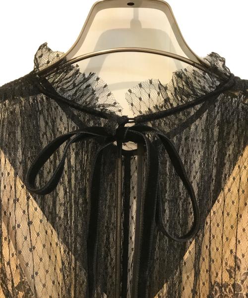 FRAY ID（フレイ アイディー）FRAY ID (フレイ アイディー) チュール＆レースドレス ベージュの古着・服飾アイテム