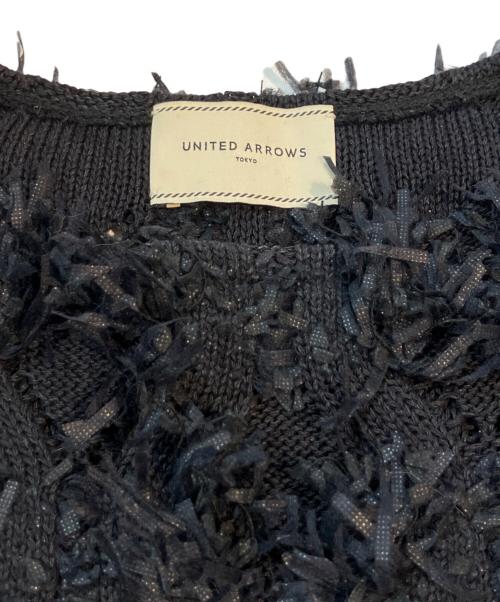UNITED ARROWS TOKYO（ユナイテッドアローズトウキョウ）UNITED ARROWS TOKYO (ユナイテッドアローズトウキョウ) カットフリンジ ノースリーブニット ネイビー サイズ:Freeの古着・服飾アイテム