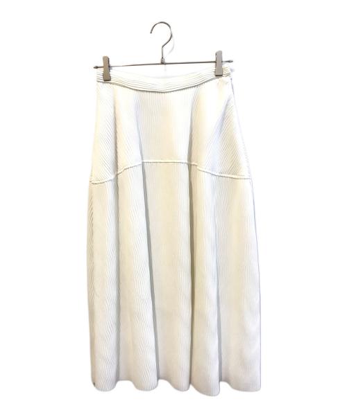 LE CIEL BLEU（ルシェルブルー）LE CIEL BLEU (ルシェルブルー) プリーツスカート/Wave Pleated Skirt　24S67102 ホワイト サイズ:38 未使用品の古着・服飾アイテム