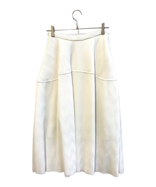 LE CIEL BLEU（ルシェルブルー）LE CIEL BLEU (ルシェルブルー) プリーツスカート/Wave Pleated Skirt　24S67102 ホワイト サイズ:38 未使用品の古着・服飾アイテム