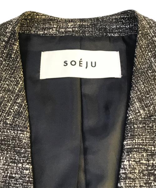 SOEJU（ソージュ）SOEJU (ソージュ) ツィーディージャカードジレ ブラック サイズ:Mの古着・服飾アイテム