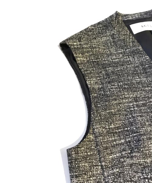 SOEJU（ソージュ）SOEJU (ソージュ) ツィーディージャカードジレ ブラック サイズ:Mの古着・服飾アイテム