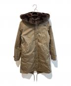 WOOLRICHウールリッチ）の古着「ラビットファー中綿モッズコート」｜カーキ