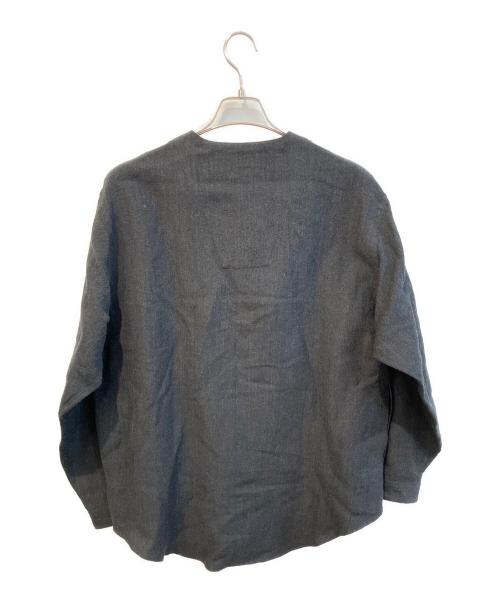 HAVERSACK（ハバーサック）HAVERSACK (ハバーサック) ウールリネンスキッパーシャツ　422123 ブラック サイズ:Mの古着・服飾アイテム