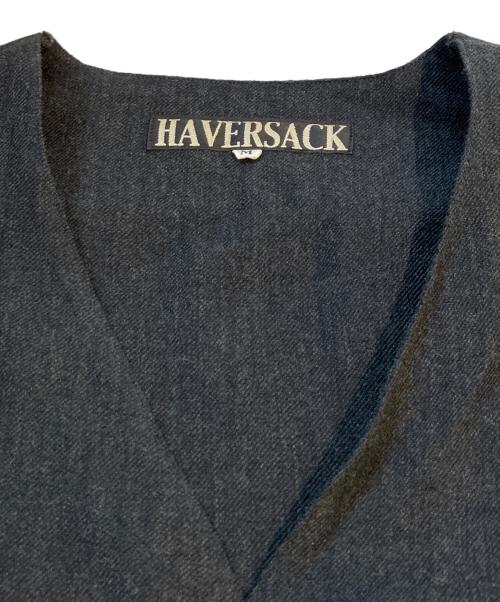 HAVERSACK（ハバーサック）HAVERSACK (ハバーサック) ウールリネンスキッパーシャツ　422123 ブラック サイズ:Mの古着・服飾アイテム