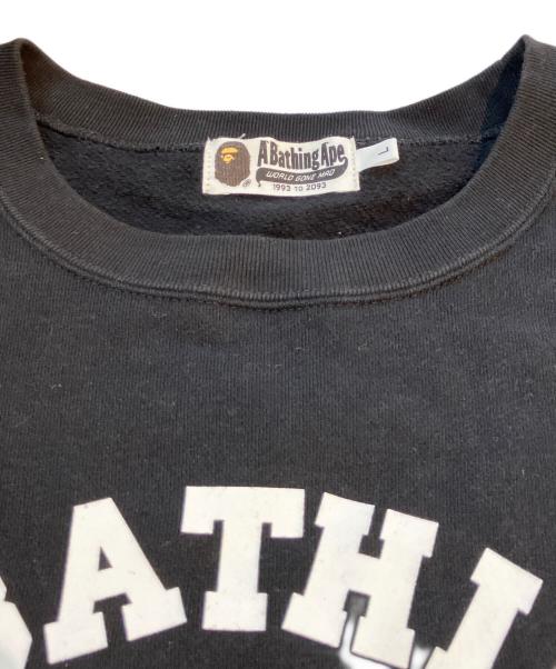 A BATHING APE（アベイシングエイプ）A BATHING APE (アベイシングエイプ) GO APE POINTER COLLEGE CREWNECK　001SWK251001M ブラック サイズ:Lの古着・服飾アイテム
