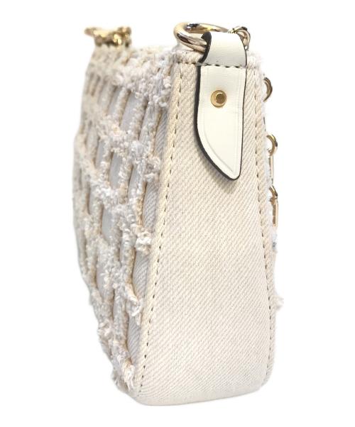 MICHAEL KORS（マイケル・コース）MICHAEL KORS (マイケル・コース) フレイドデニムチェーンポシェット ホワイトの古着・服飾アイテム
