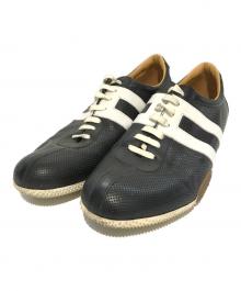 BALLY（バリー）の古着「パンチングレザースニーカー」｜ブラック