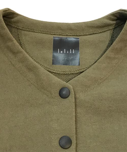 lelill（レリル）lelill (レリル) 多重ボタンスウェットワンピース グリーン サイズ:Ｍの古着・服飾アイテム