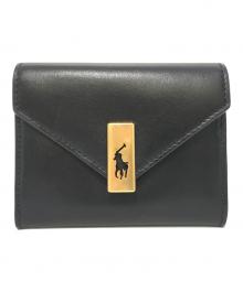 POLO RALPH LAUREN（ポロ・ラルフローレン）の古着「フォールドオーバー カードケース」｜ブラック