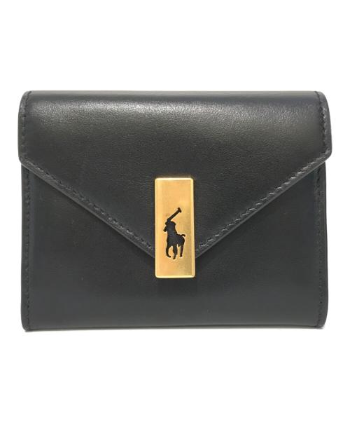 POLO RALPH LAUREN（ポロ・ラルフローレン）POLO RALPH LAUREN (ポロ・ラルフローレン) フォールドオーバー カードケース ブラックの古着・服飾アイテム
