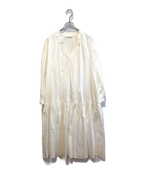 BALLSEY（ボールジィ）BALLSEY (ボールジィ) ハイカウントサテン ティアードワンピース ホワイト サイズ:Sの古着・服飾アイテム