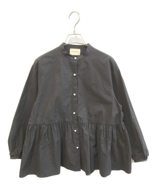 UNITED ARROWS（ユナイテッドアローズ）UNITED ARROWS (ユナイテッドアローズ) パールモチーフ ギャザー ブラウス ブラック サイズ:Ｓの古着・服飾アイテム