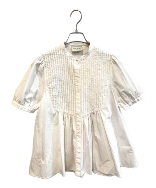 UNITED ARROWS（ユナイテッドアローズ）UNITED ARROWS (ユナイテッドアローズ) ピンタック ショートスリーブ ブラウス ホワイト サイズ:freeの古着・服飾アイテム