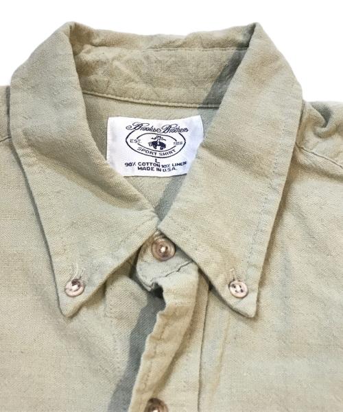 BROOKS BROTHERS（ブルックスブラザーズ）BROOKS BROTHERS (ブルックスブラザーズ) リネンブレンドシャツ 黄緑 サイズ:Ｌの古着・服飾アイテム