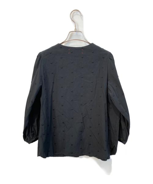 l'atelier du savon（アトリエドゥサボン）l'atelier du savon (アトリエドゥサボン) ドット刺繍ブラウス 73-01-BL-010-22-1 ブラック サイズ:Freeの古着・服飾アイテム