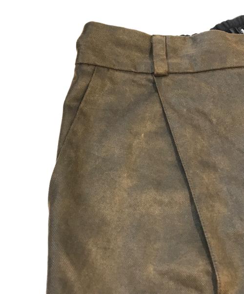 NO ID.（ノーアイディー）NO ID. (ノーアイディー) コーティングツイルコクーントラウザーズ ブラウン サイズ:1の古着・服飾アイテム