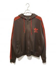 adidas（アディダス）の古着「フーデットトラックジャケット AGC002」｜ブラウン