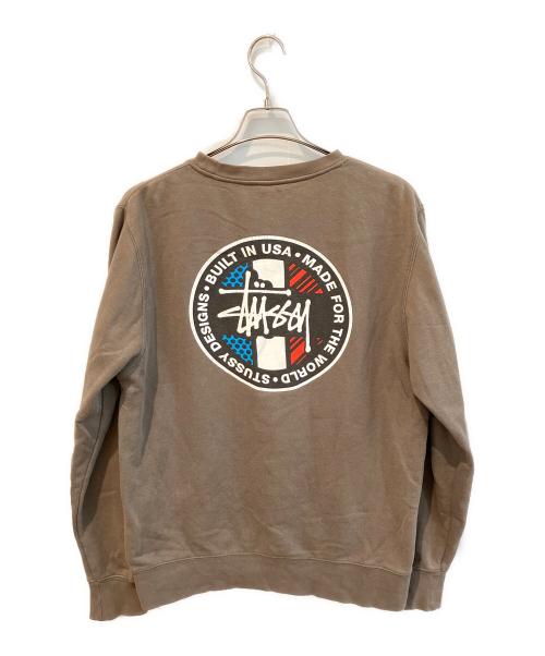 stussy（ステューシー）stussy (ステューシー) サークルロゴスウェット カーキ サイズ:MEDIUMの古着・服飾アイテム