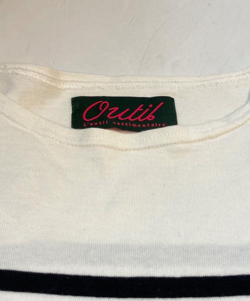 OUTIL（ウティ）OUTIL (ウティ) バスクシャツ ホワイト×ブラック サイズ:Lの古着・服飾アイテム