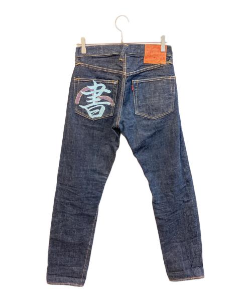 EVISU（エヴィス）EVISU (エヴィス) カスタムペイントデニムパンツ インディゴ サイズ:32の古着・服飾アイテム