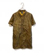 stussyステューシー）の古着「シャツワンピース」｜ブラック×イエロー