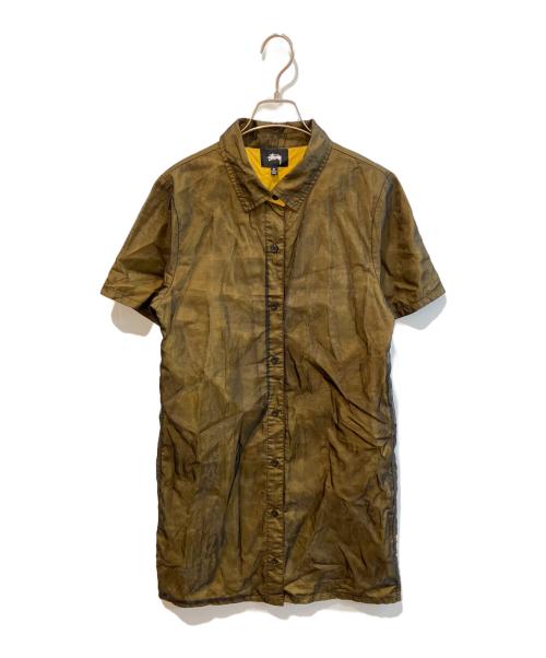 stussy（ステューシー）stussy (ステューシー) シャツワンピース ブラック×イエロー サイズ:Mの古着・服飾アイテム