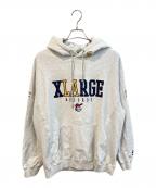X-LARGEエクストララージ）の古着「XLラベル スーブニール フーデッドスウェット　101233012031」｜グレー