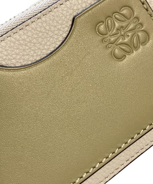 LOEWE（ロエベ）LOEWE (ロエベ) コインカードホルダー（ソフトグレインカーフ） グレー×グリーン サイズ:-の古着・服飾アイテム