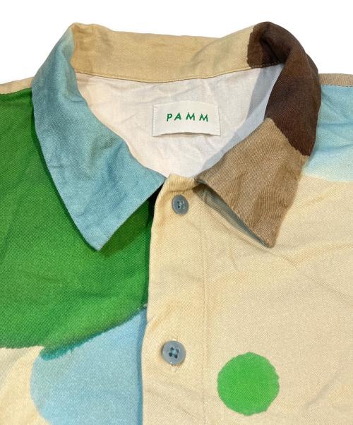 PAMM（パム）pamm (パム) レーヨンブレンド半袖シャツ ベージュ サイズ:Lの古着・服飾アイテム
