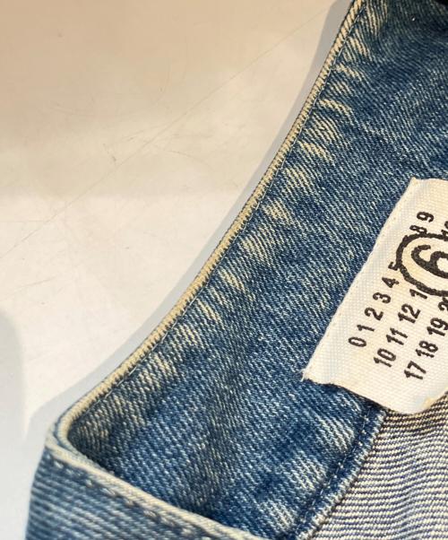 MM6 Maison Martin Margiela（エムエムシックス メゾンマルタンマルジェラ）MM6 Maison Martin Margiela (エムエムシックス メゾンマルタンマルジェラ) ノーカラーデニムジャケット インディゴ サイズ:38の古着・服飾アイテム