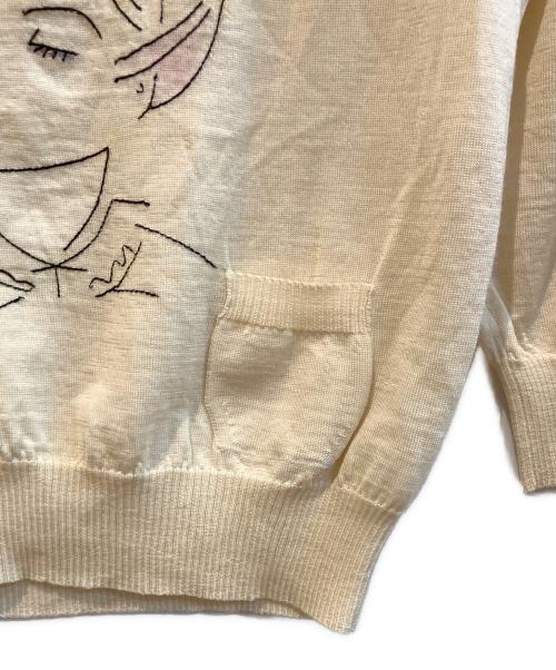 Christian Dior（クリスチャン ディオール）Christian Dior (クリスチャン ディオール) 刺繍ニット アイボリー サイズ:38の古着・服飾アイテム