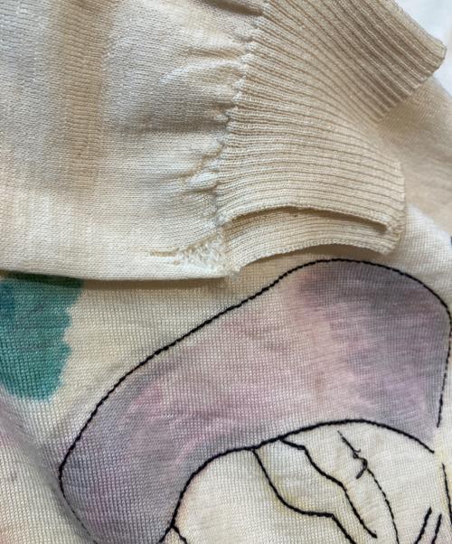 Christian Dior（クリスチャン ディオール）Christian Dior (クリスチャン ディオール) 刺繍ニット アイボリー サイズ:38の古着・服飾アイテム