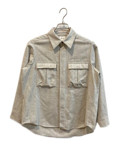 新見本工場（シンミホンコウジョウ）新見本工場 (シンミホンコウジョウ) 毛七サファリシャツ グレー サイズ:1 未使用品の古着・服飾アイテム
