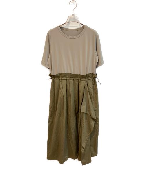 TRUNK HIROKO KOSHINO（トランク ヒロコ コシノ）TRUNK HIROKO KOSHINO (トランク ヒロコ コシノ) 切替ワンピース　RSPGR-21430 カーキ サイズ:38の古着・服飾アイテム